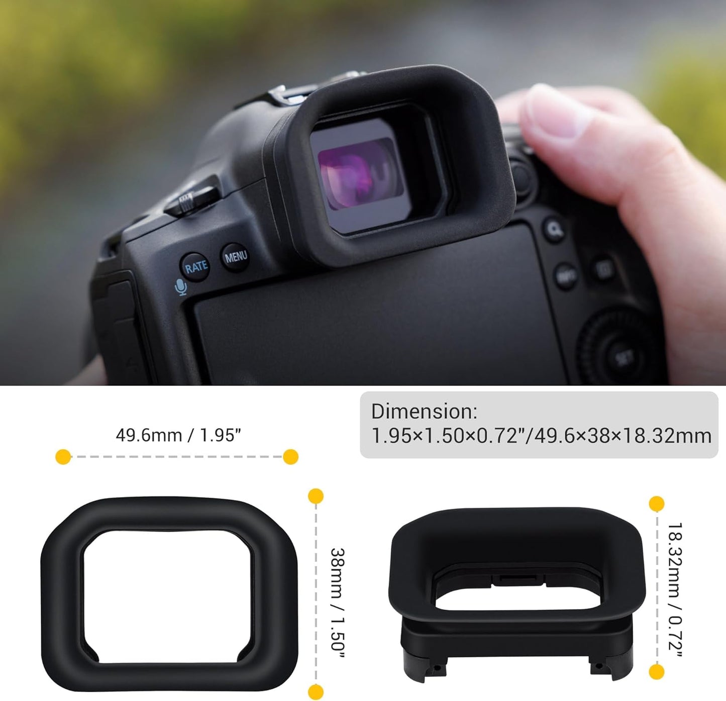EOS R5 Mark II Eyecup, Extended Soft Silicon R5II Eye Cup Eyepiece Viewfinder Eyeshade Cover Designed for Canon EOS R5 Mark II Mirrorless Camera Replaces ER-KE (NOT fits EOS R5 The 1st Generation)