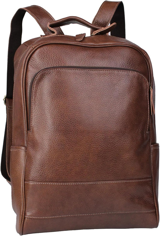 Full-Grain Leather Backpack for Men & Women, 16 Inch Laptop Bag Business Travel Backpack Minimalist Work Bag(8528-Coffee Brown)
