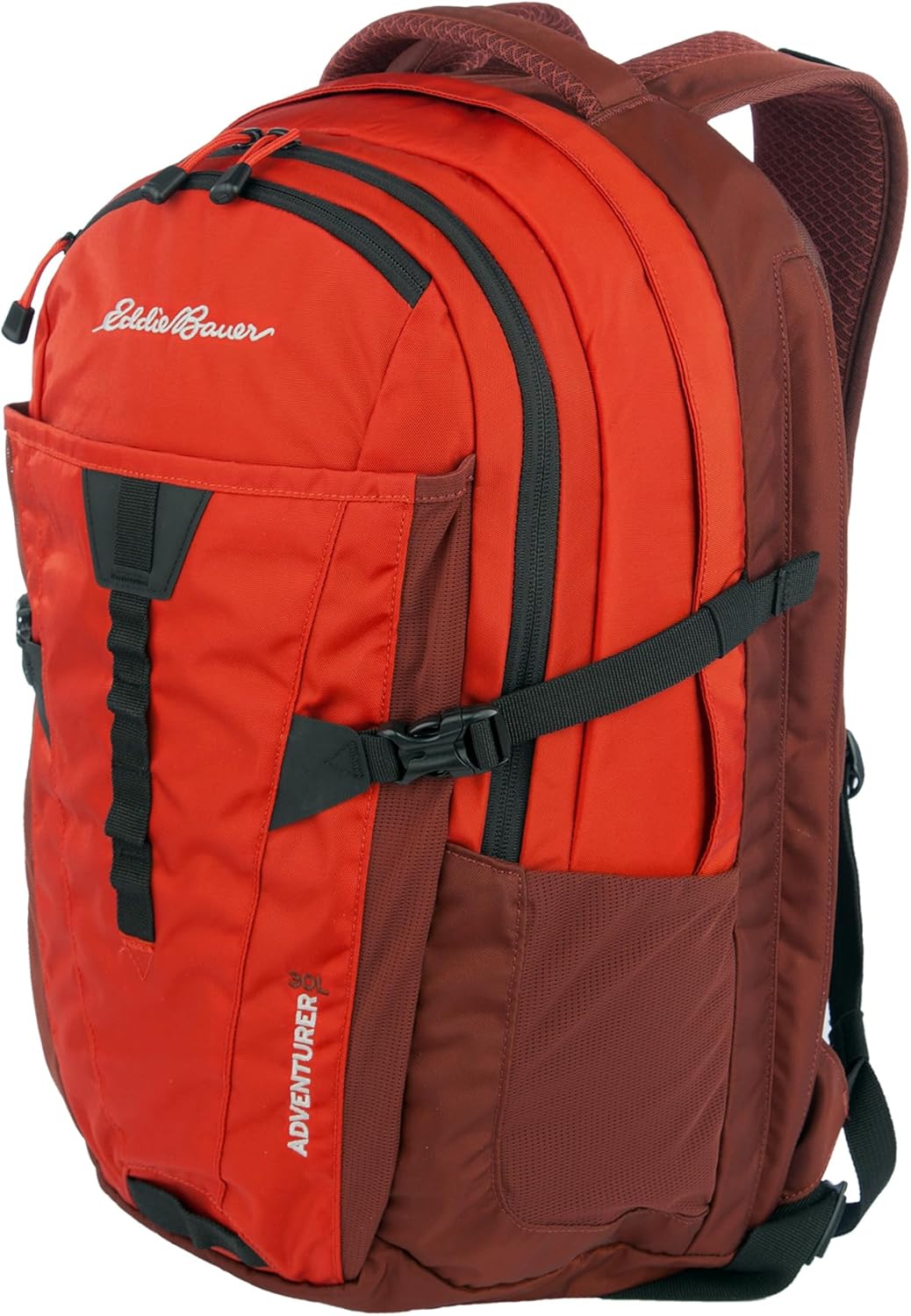 Eddie Bauer Adventurer Backpack with Organization Compartments and Hydration/Laptop Compatible Sleeve, Adventurer - Picante, 30L