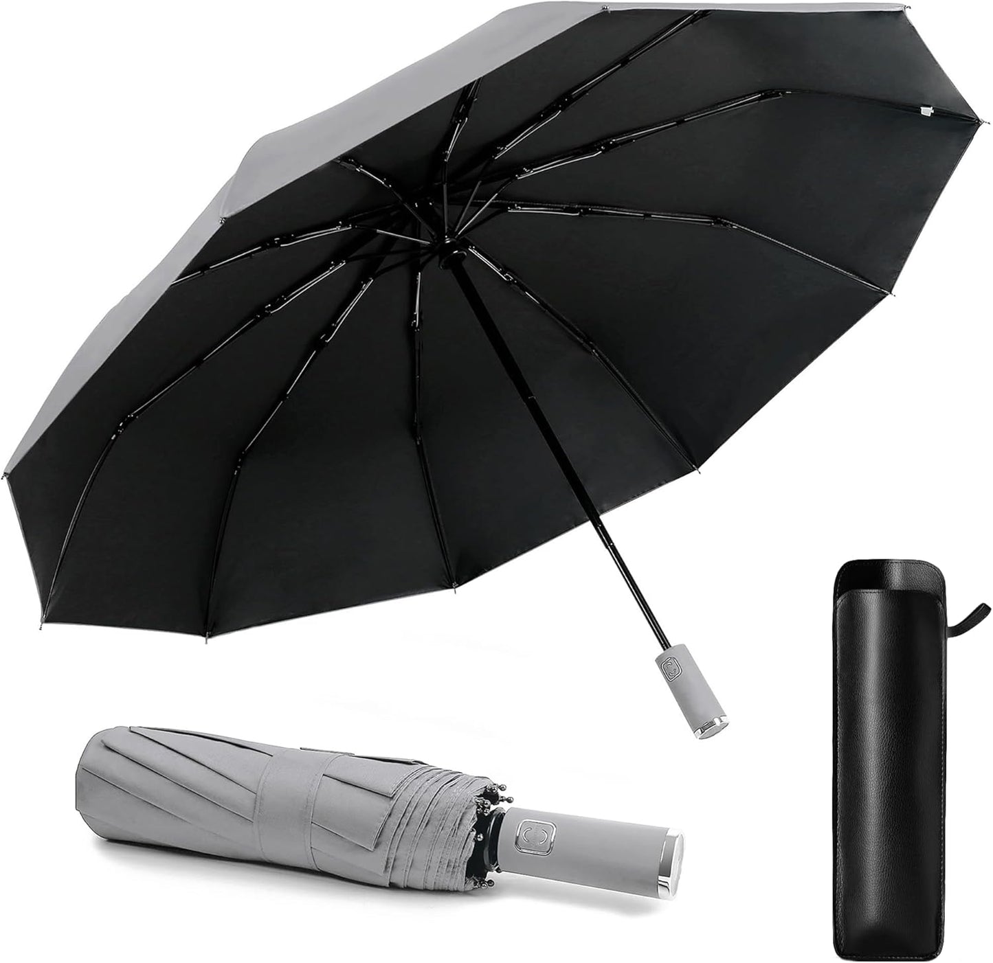 DOFOWOT UV Protection Umbrella for Rain Sun Umbrellas Windproof Anti-Rebound UPF 50+ UV Travel Umbrella Compact for Women Men