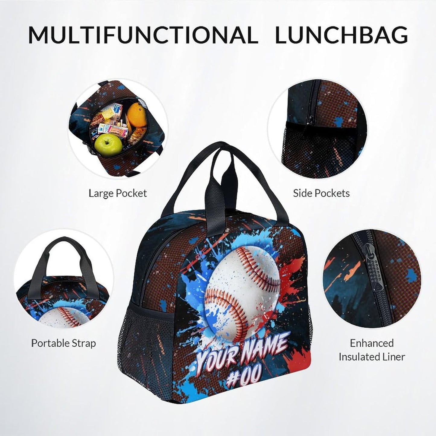 COZYAURA Backpack for Kids - Personalized Baseball Backpacks Set for School - Boys Bookbag with Lunch Box - Youth Back Pack for Elementary Middle School
