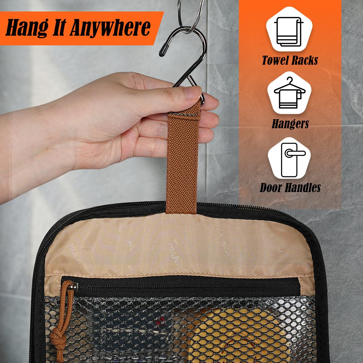 WELKINLAND 13-Pocket Hanging Toiletry Bag, Large Mens Toiletry Travel Bag