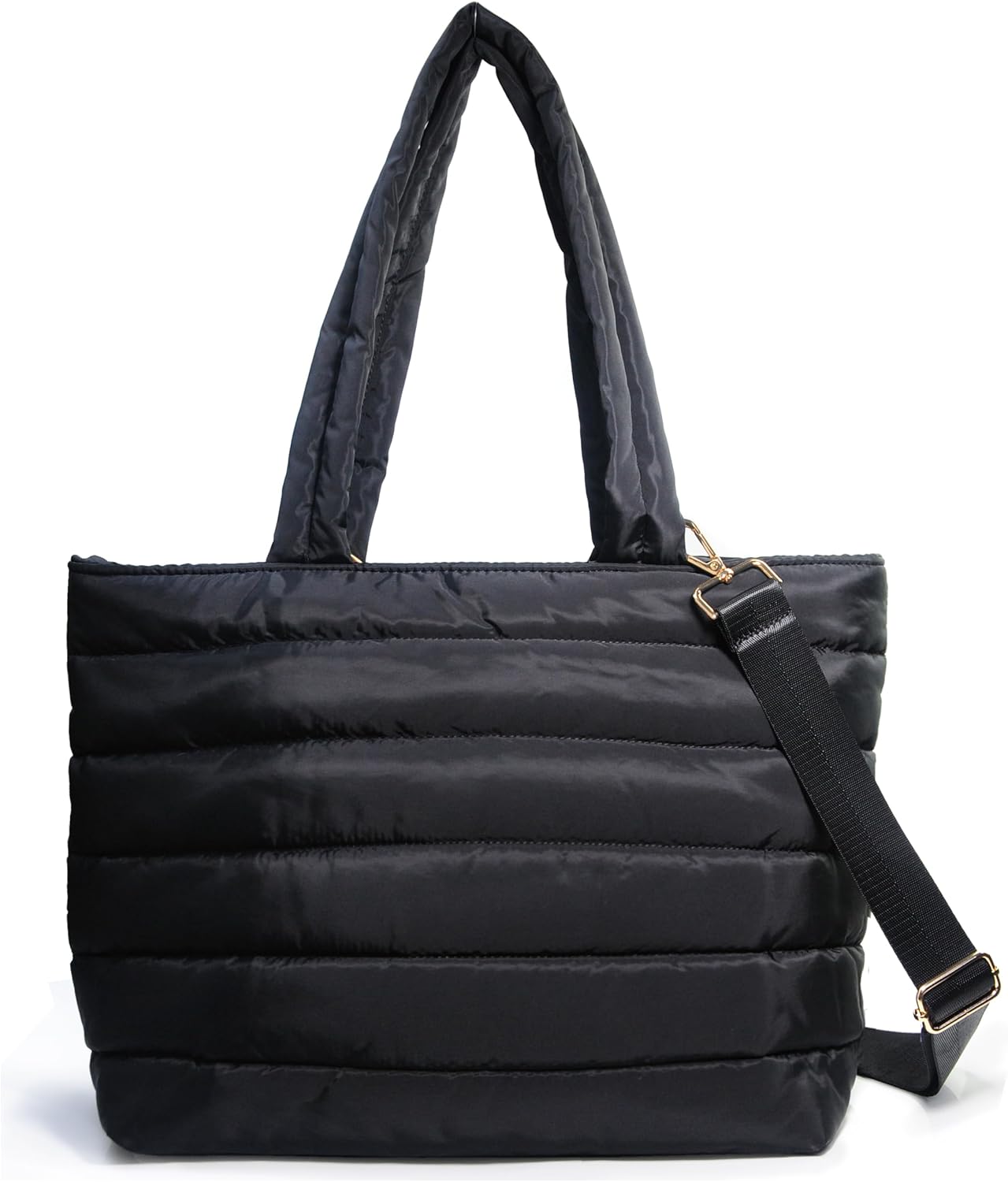 HOXIS Puffer Tote for Women Quilted Shoulder Handbag Lightweight Weekender Bag Purse for Work Travel Gym Shop