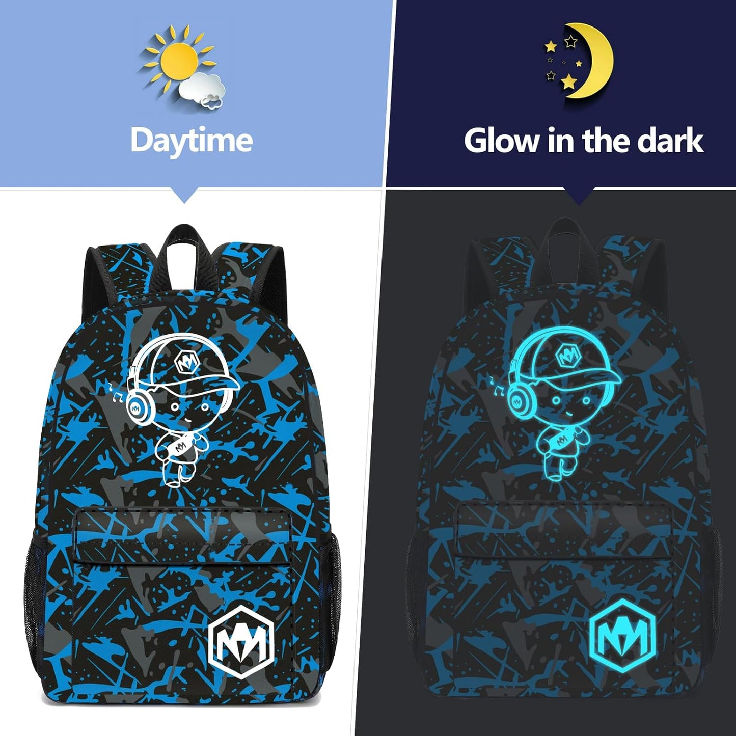 Bluboon School Backpack for Boys Teens Bookbag Travel Daypack Kids Girls Lunch Bag Pencil Case