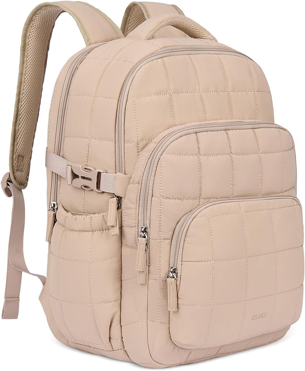 CLUCI 17.3 Inch Laptop Backpack for Women, Anti Theft Travel Backpack, Puffer Quilted Work