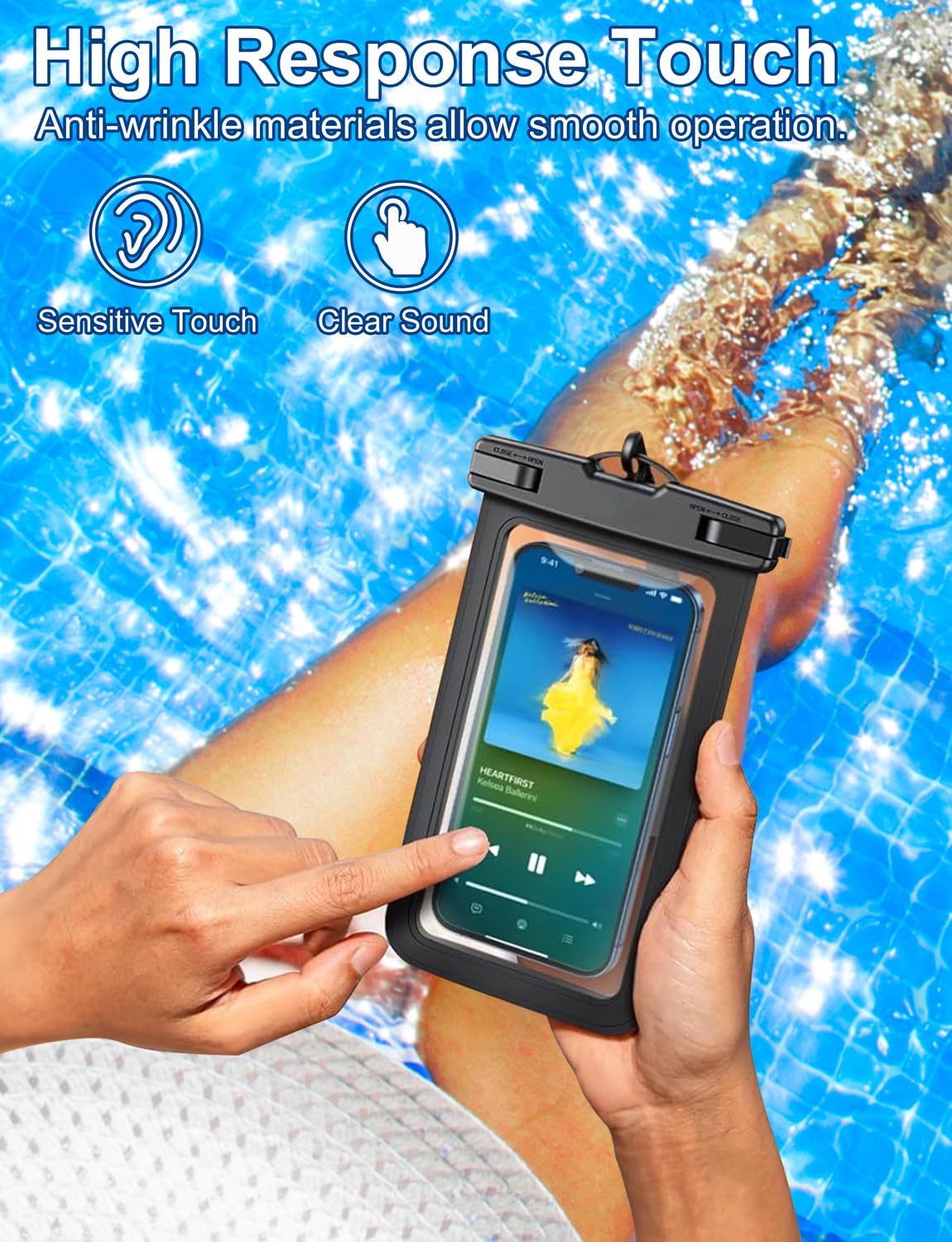 Waterproof Phone Pouch,2 Pack Black White Phone Waterproof Case,Cell Phone Dry Bag,Protection