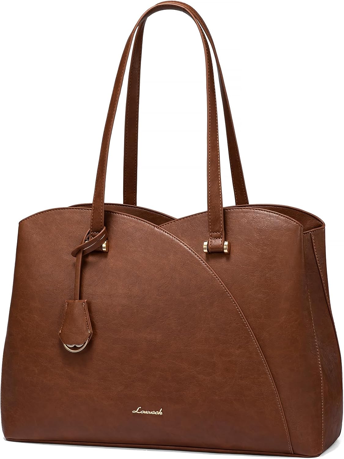 LOVEVOOK 17 Inch Laptop Tote Bag for Women, Work Bags Laptop Bag Teacher Tote Bag, Leather Computer