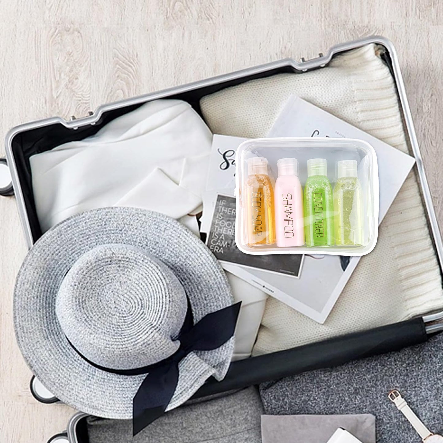 Cosywell 4pc 3.4 oz Leakproof Squeeze Bottles Travel Kit