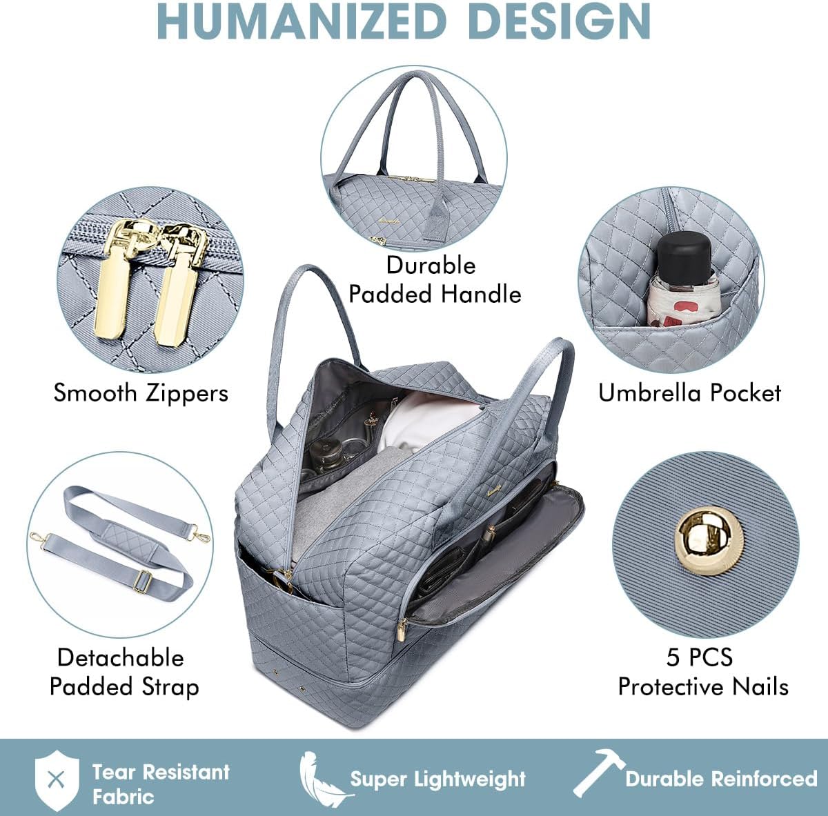 Large Women Travel Duffle Bag, Weekender Bags for Women with Shoe Compartment, Carry on Overnight Bag with Toiletry Bag, Gym Duffel Bag with Wet Pocket, Hospital Bags for Labor and Delivery