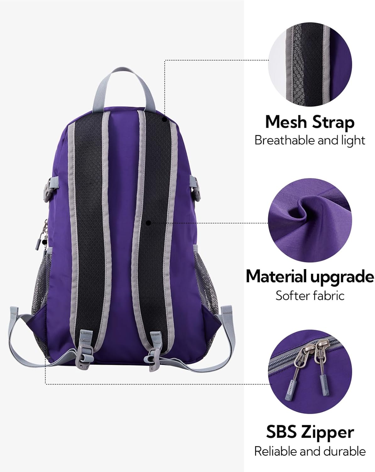 WATERFLY Small Lightweight Packable Backpack: 20l Ultra Light Foldable Travel Hiking Camping