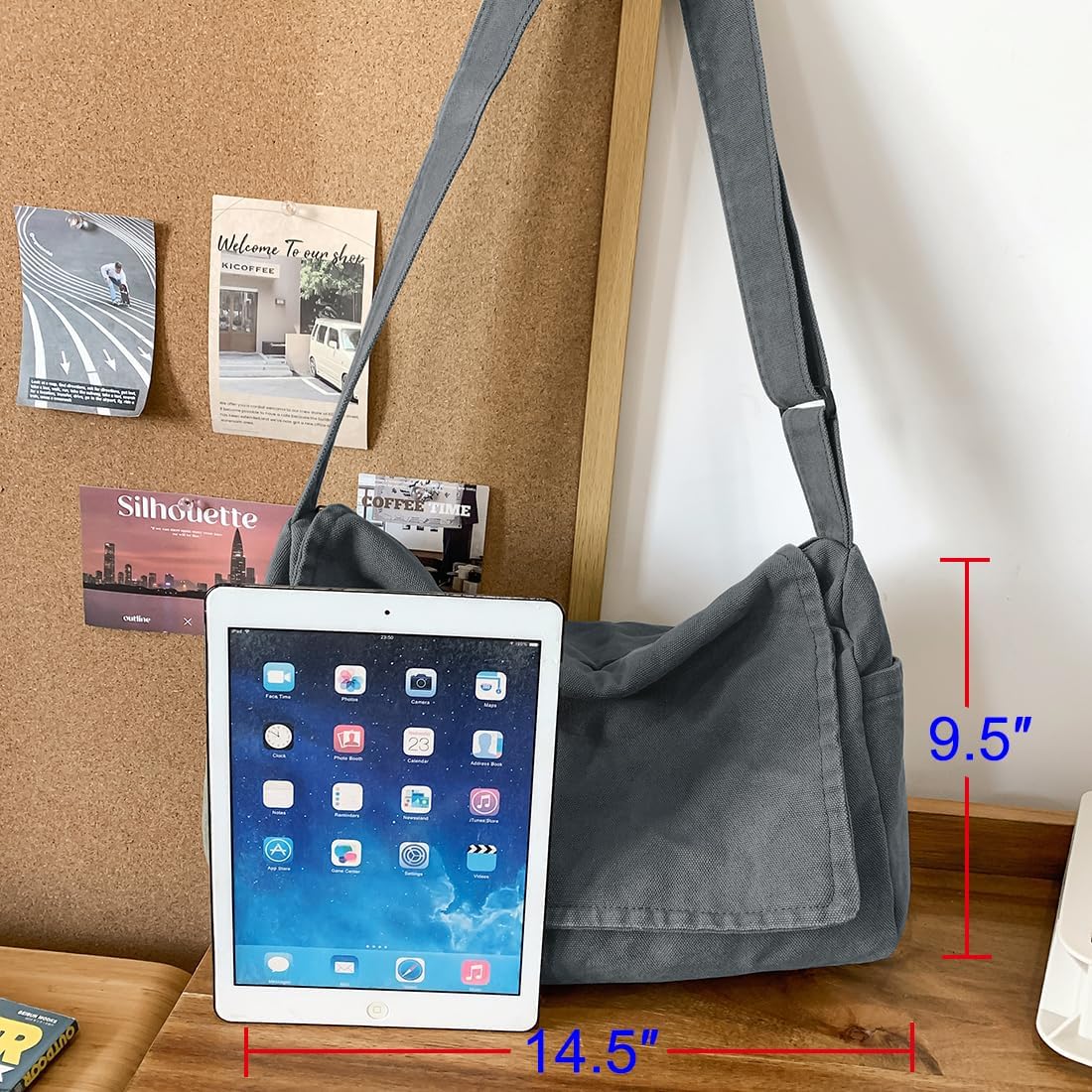 Collsants Messenger Bag for Women Men Satchel Bag Canvas Crossbody Shoulder Bag Casual Sling Bag