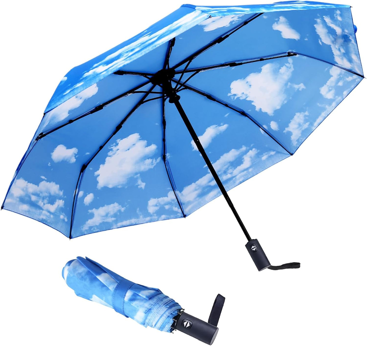 Travel Essentials Umbrella Windproof Compact Collapsible Light, Automatic, Strong and Portable, Wind Resistant Folding Small Umbrella for Rain