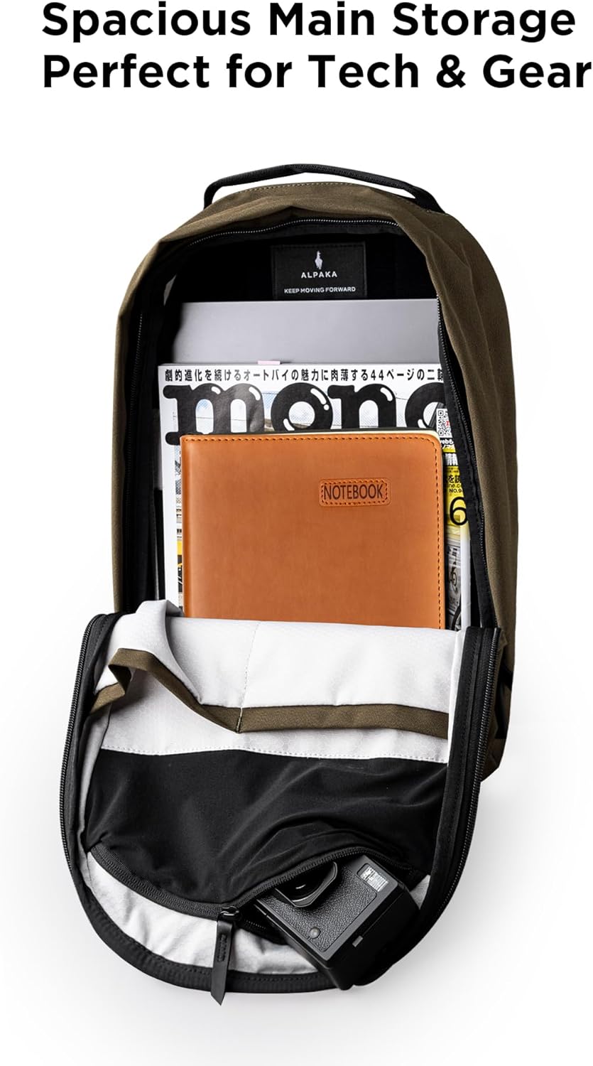 ALPAKA Metro Backpack and Zip Pouch Pro -12L Fits a Thin 14" Laptop Small Backpack, Soft Touch Fleece Lined Laptop Sleeve, Slim Zipper Wallet with RFID Blocking, ID Card Holder, YKK Zippers