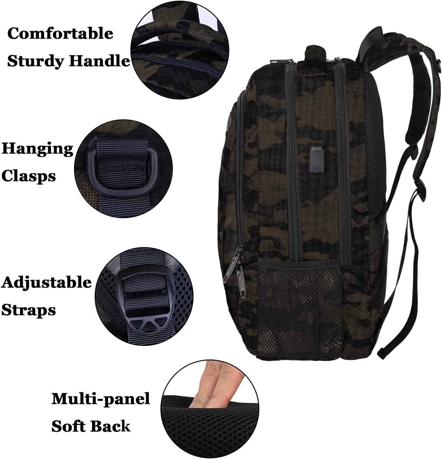 MATEIN 15.6 Inch Laptop Backpack, Sturdy Business Travel Laptop Bagpack with USB Charging Port