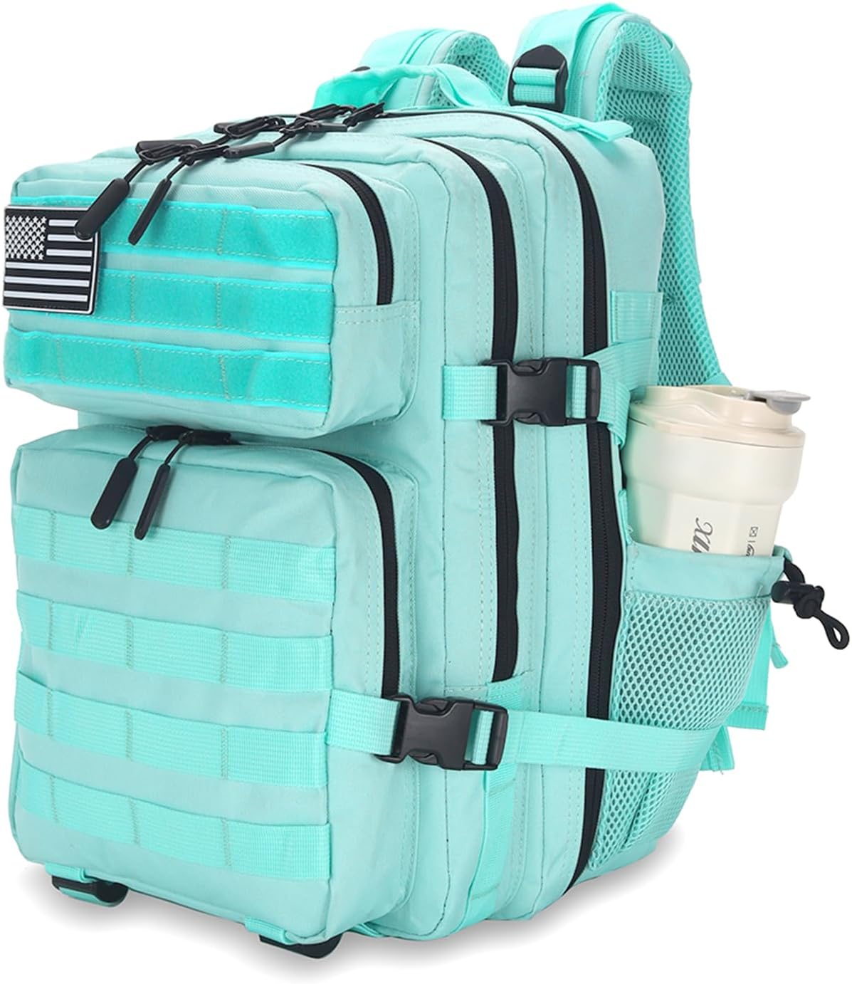 25L Tactical Backpack for Men and Women Military Backpack Army Assault Pack Molle Backpack Small Bug Out Bag Travel Rucksack Daypack (Mint Green)