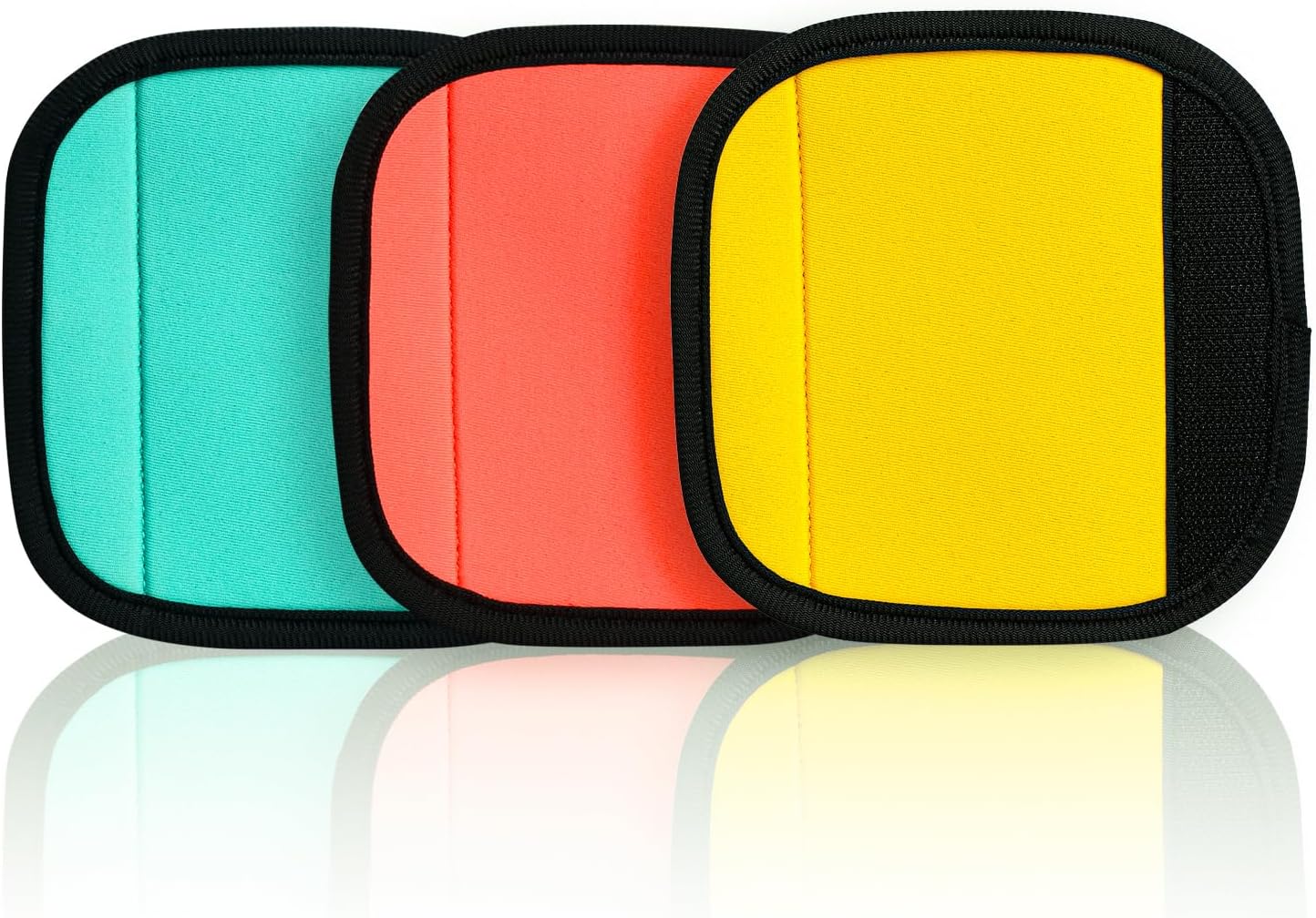 HEYSKAY 3pcs Neoprene Luggage Handle Wrap for Suitcase Identifier Travel Bag Wraps Luggage ID Tags Refrigerator Oven Door Handle Covers (Yellow/Blue/Rose)