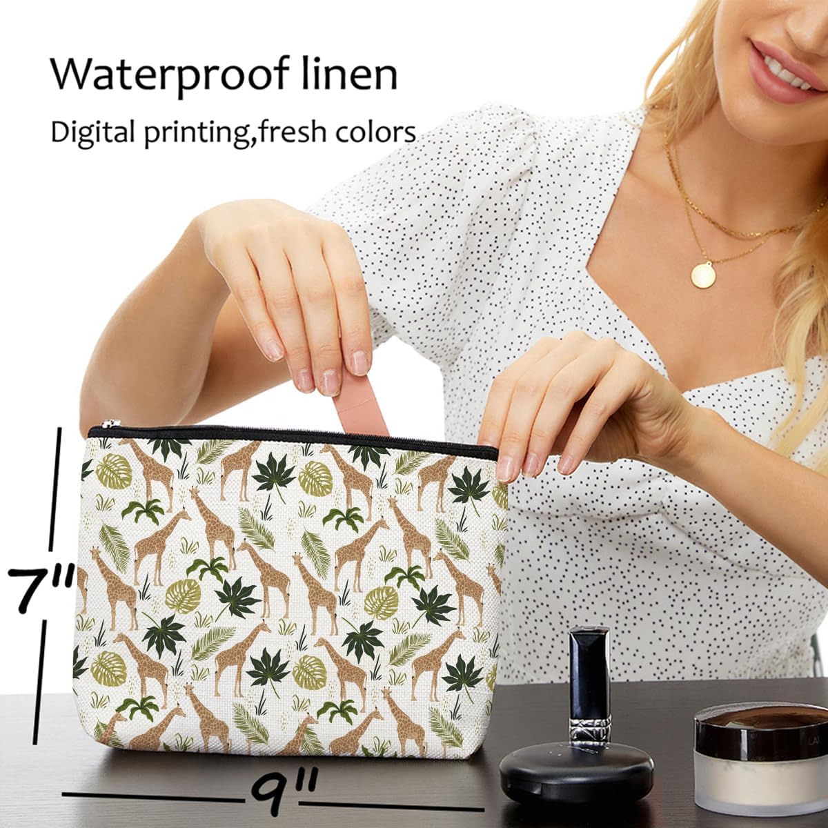 Cute Giraffe Makeup Bag Giraffe Gifts Giraffe Lovers Gifts Rainforest Travel Accessories Bag