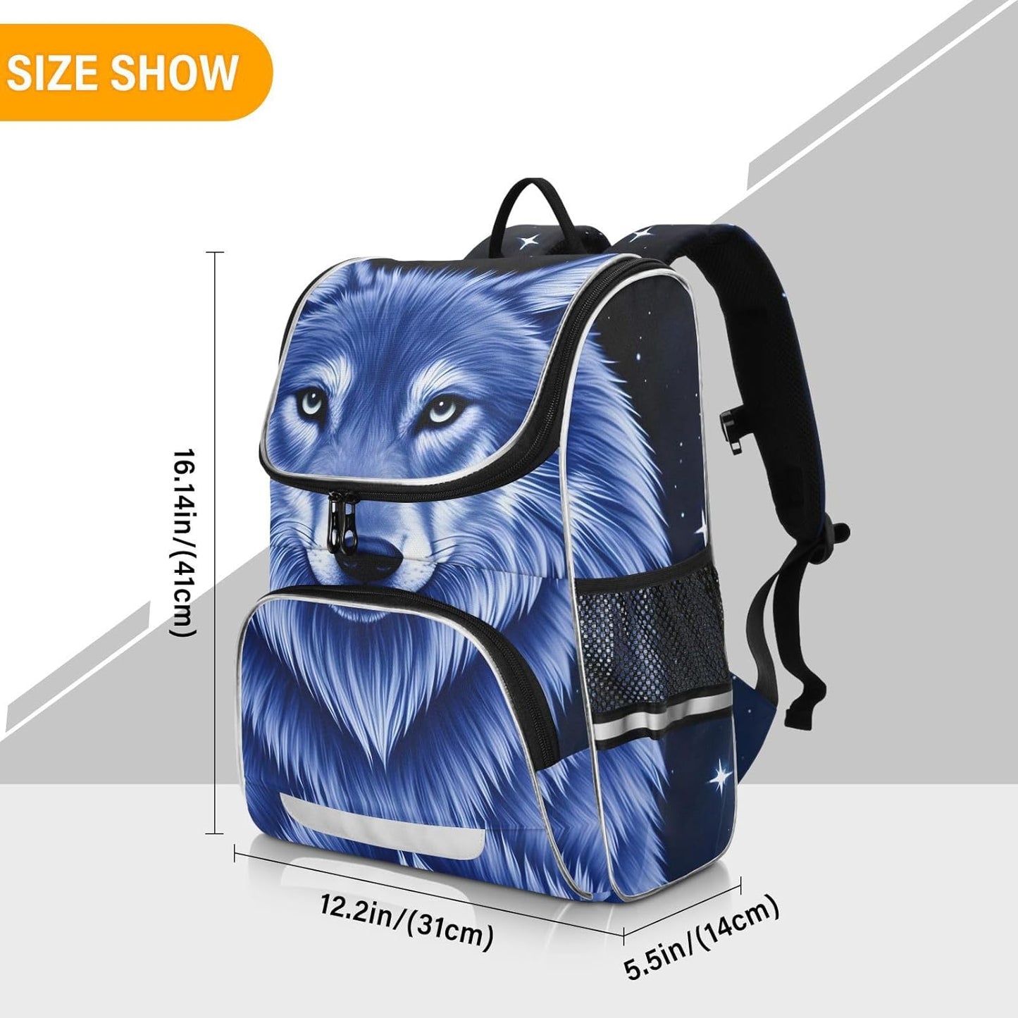 Galaxy Wolf Cute Backpack For Girls Kids Backpack Boys Teen School Bag Bookbag Travel Daypacks