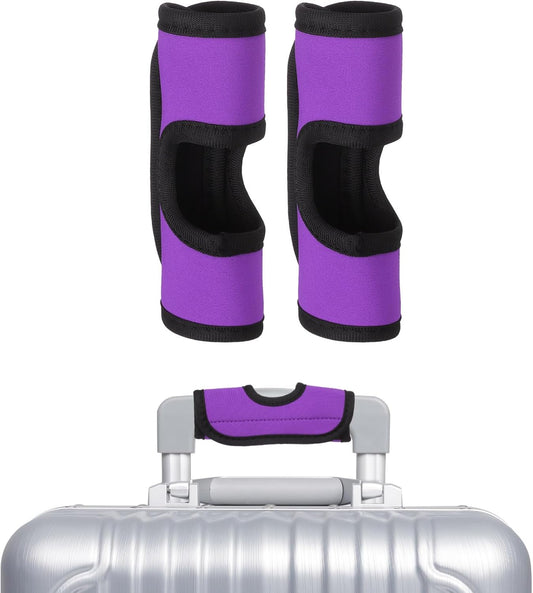 uxcell Luggage Handle Wrap, 2 Pcs Hollow Neoprene Handbag Grip Cover Protector Luggage Identifiers Suitcase Handle Wraps for Luggage Suitcase Travel Bags, Purple
