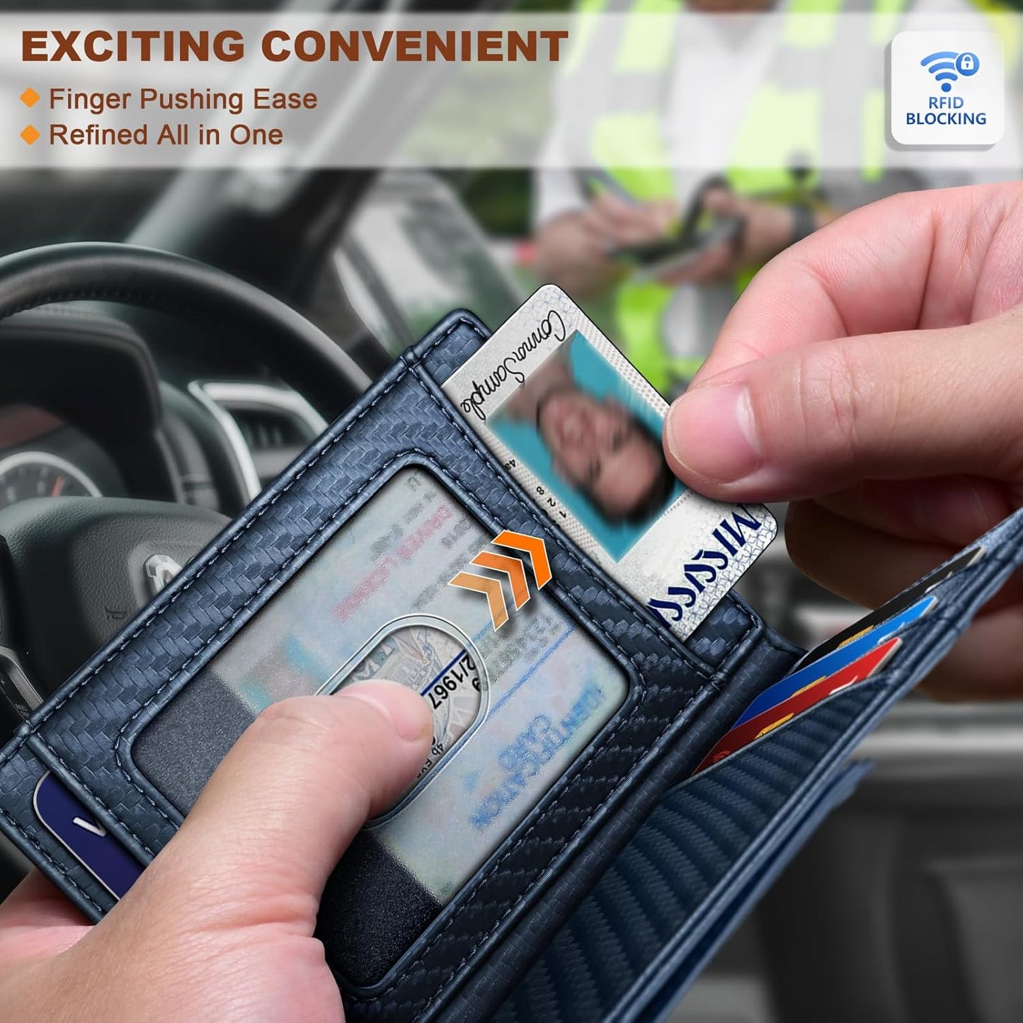 BULLIANT Magnetic Closure Slim Wallet-Genuine Leather Front Pocket Wallet for Men,RFID Blocking,Holds 12 Cards and Money Clip