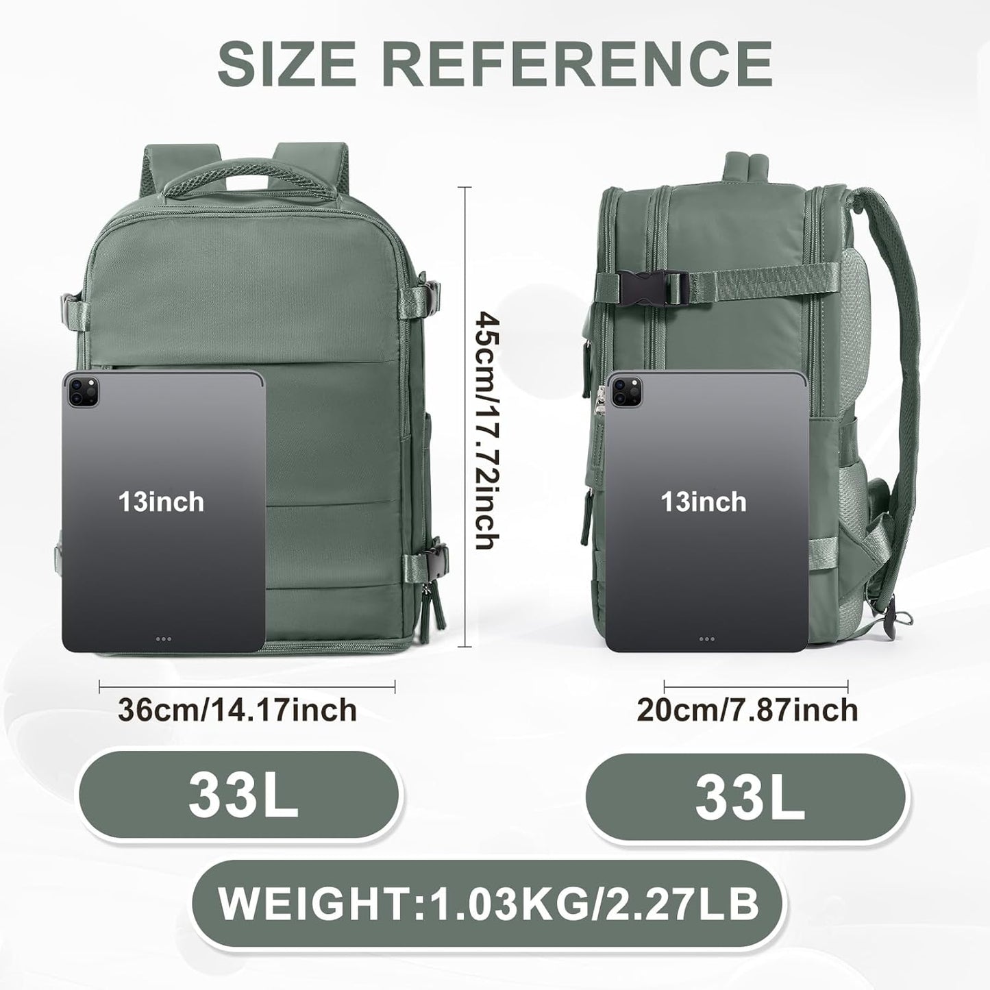 coowoz Large Travel Backpack Carry On for Women Man Waterproof Gym Backpacks Mochila de Viaje