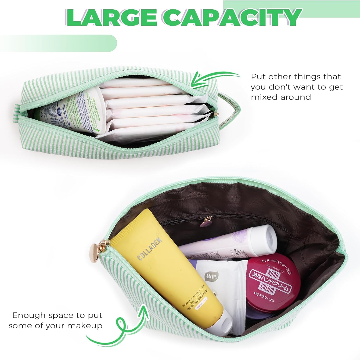 Personalized Makeup Bag for Women Girls - Fashion Cosmetic Bag Trendy Travel Toiletry Bag with