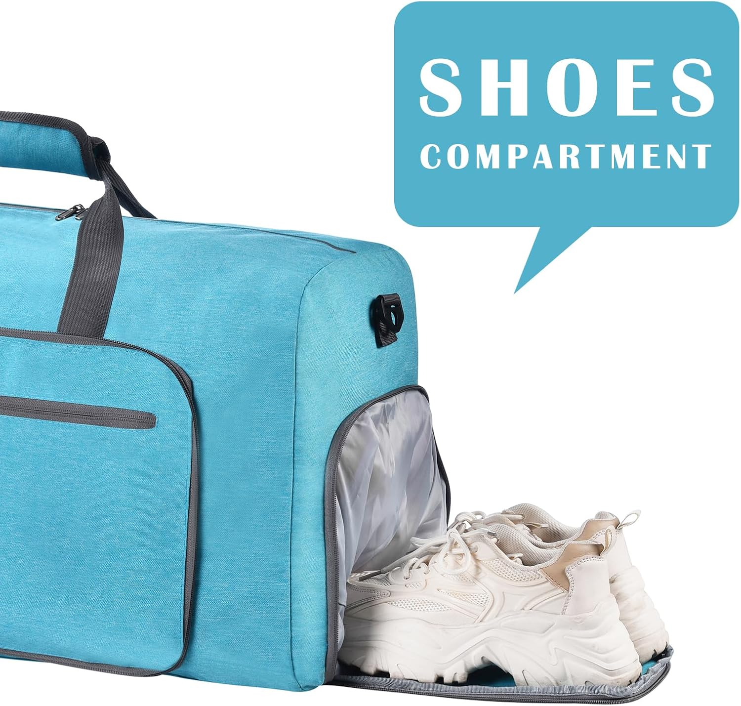 Felipe Varela Duffle Bag with Shoes Compartment and Adjustable Strap,Foldable Travel Duffel Bags