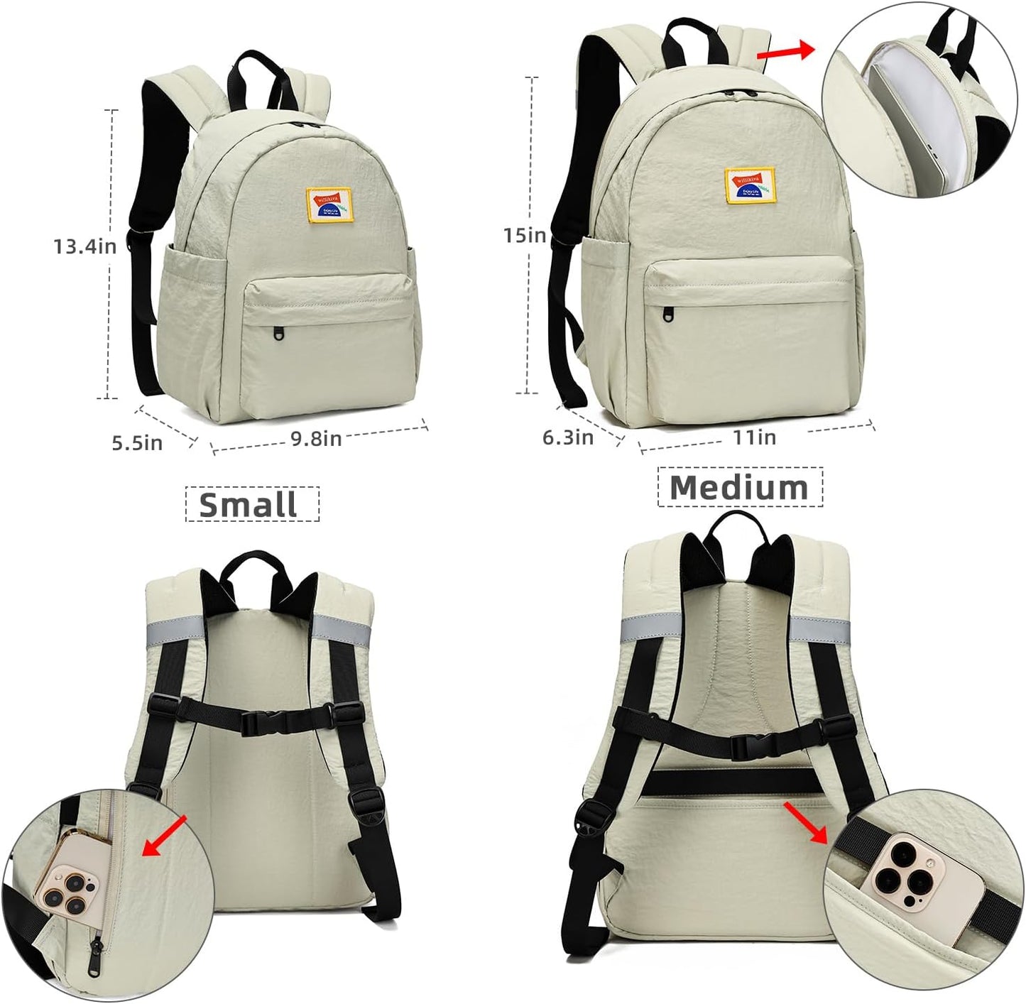 willikiva Kids Backpack for School Boys Girls Teens Toddler Backpack Waterproof Kindergarten Preschool Elementary Bookbag Children Travel Bag(Bean Grey Green,Small)