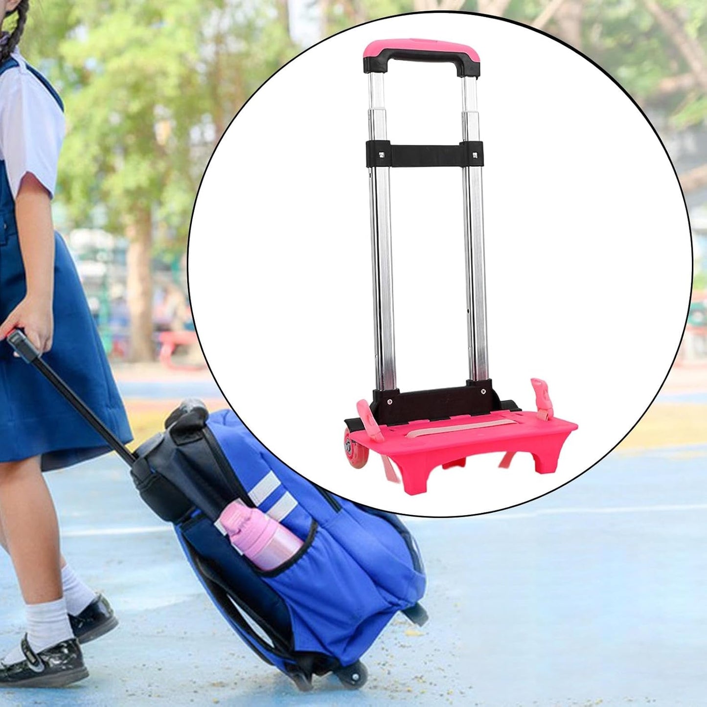 Generic Wheeled Backpack Cart for Travel And Shopping, 2 Wheel Pink