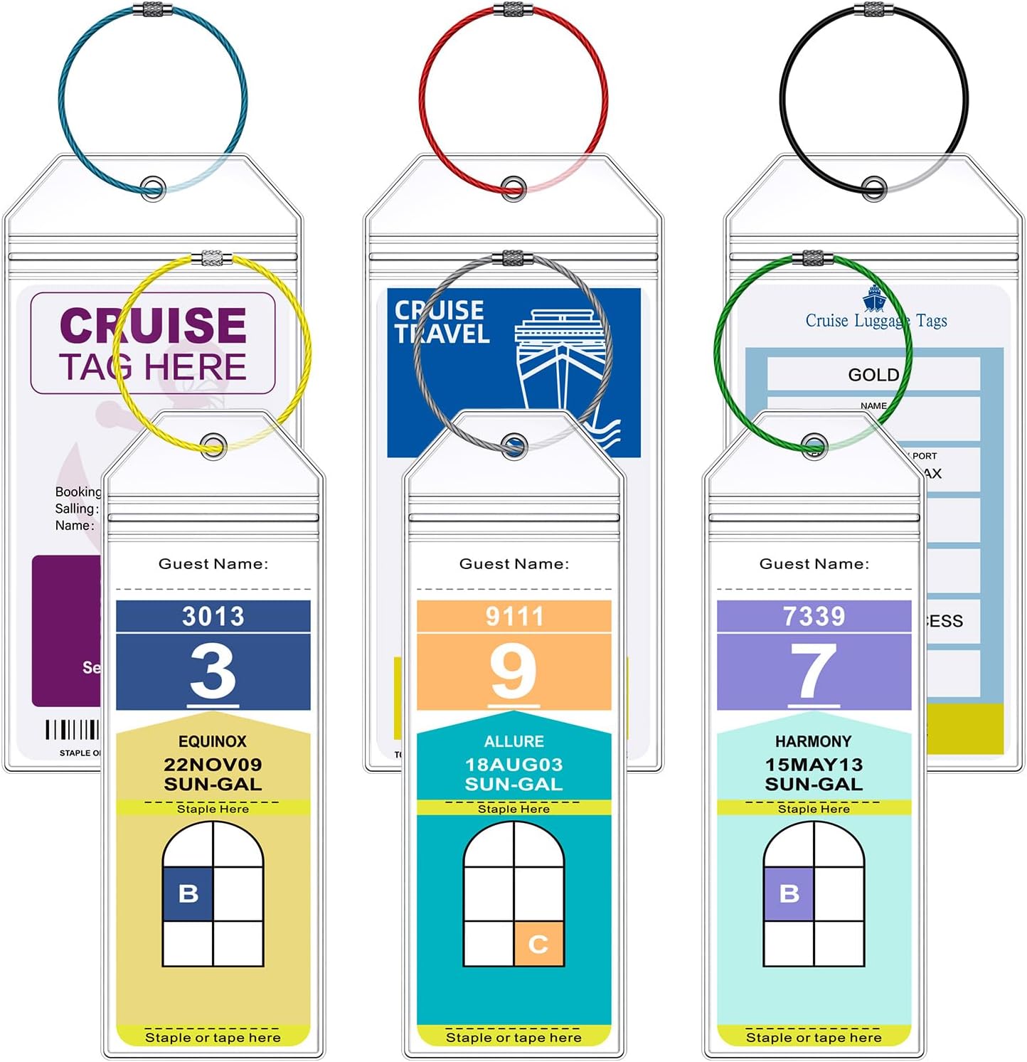 6 Pack Clear Cruise Luggage Tags for Royal Caribbean and Celebrity, Carnival, MSC, Costa, NCL & Princess Cruise Ships, Must-Have Cruise Travel Essentials for 2025-2026