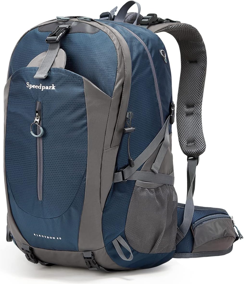 SPEEDPARK Hiking Backpack 40L Waterproof Hiking Daypack with Rain Cover, Outdoor Trekking Travel