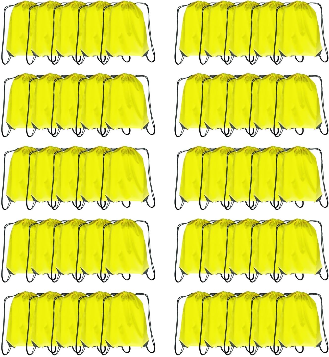 Drawstring Backpack Bulk 50 Packs Draw String Backpack Bags DIY Gym Sports Traveling Trip ride Pedestrianism Yoga Cinch Bag Sackpack Drawstring (yellow)