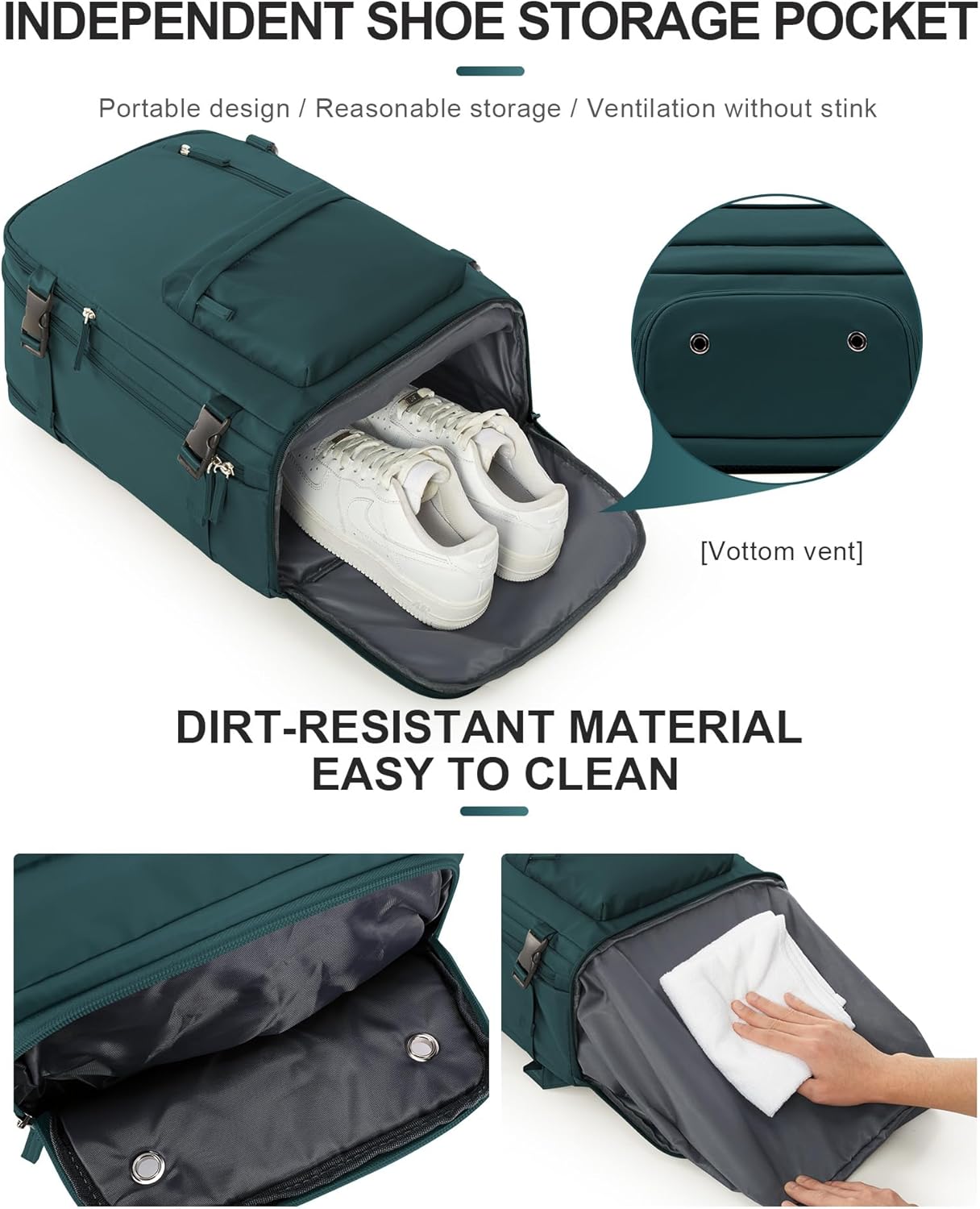 WONHOX Large Travel Backpack Carry on Flight Approved Laptop Work Business Backpack for Women Men Mochila de Viaje