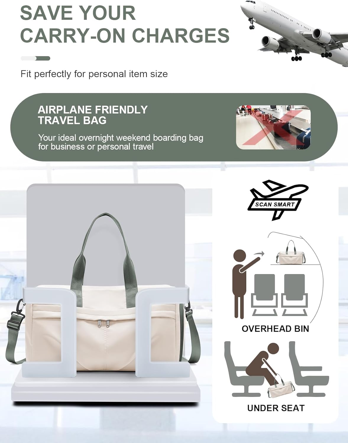 Gym Bag for Women Duffle Bag with Shoe Compartment Yoga Mat Bag Sports Workout Bag Weekend