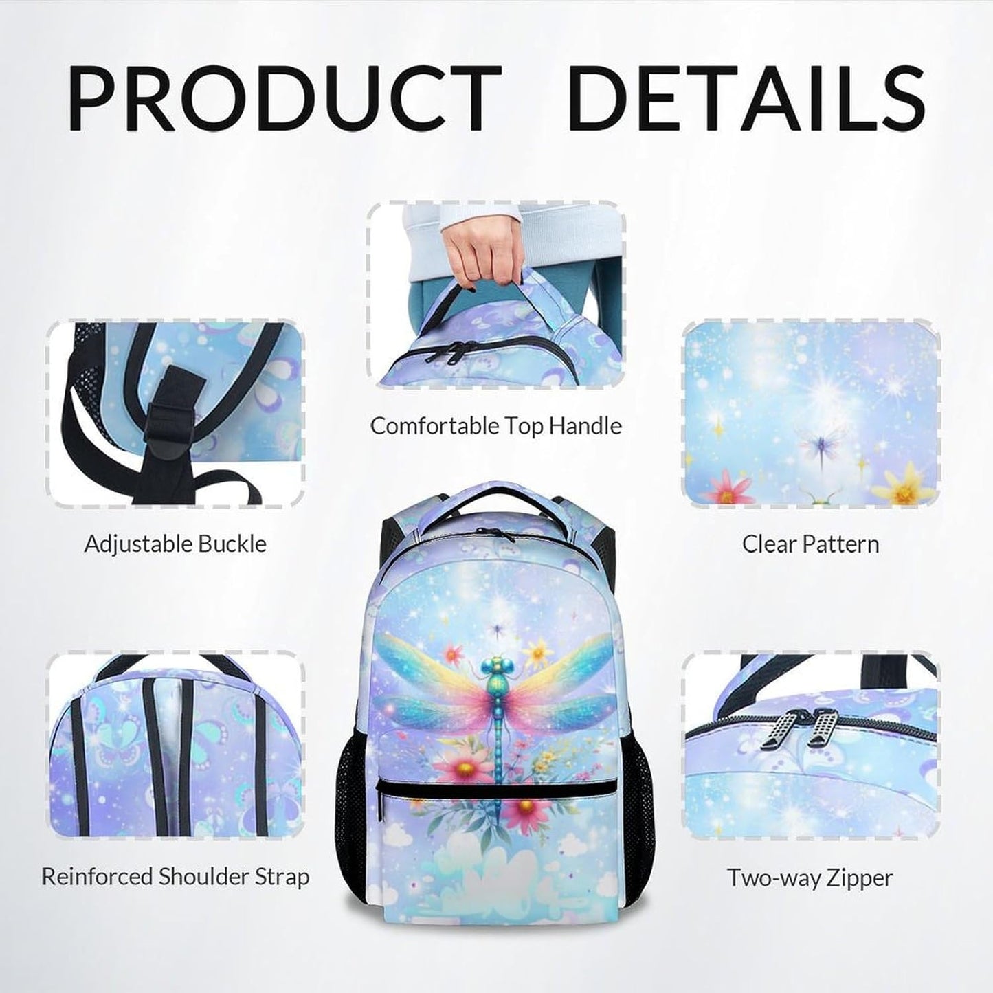 Kids Backpack for School - Girls Bookbag - Aesthetic Schoolbag with Adjustable Straps - 17 Inch Durable Back Pack School Supplies for Primary Preschool