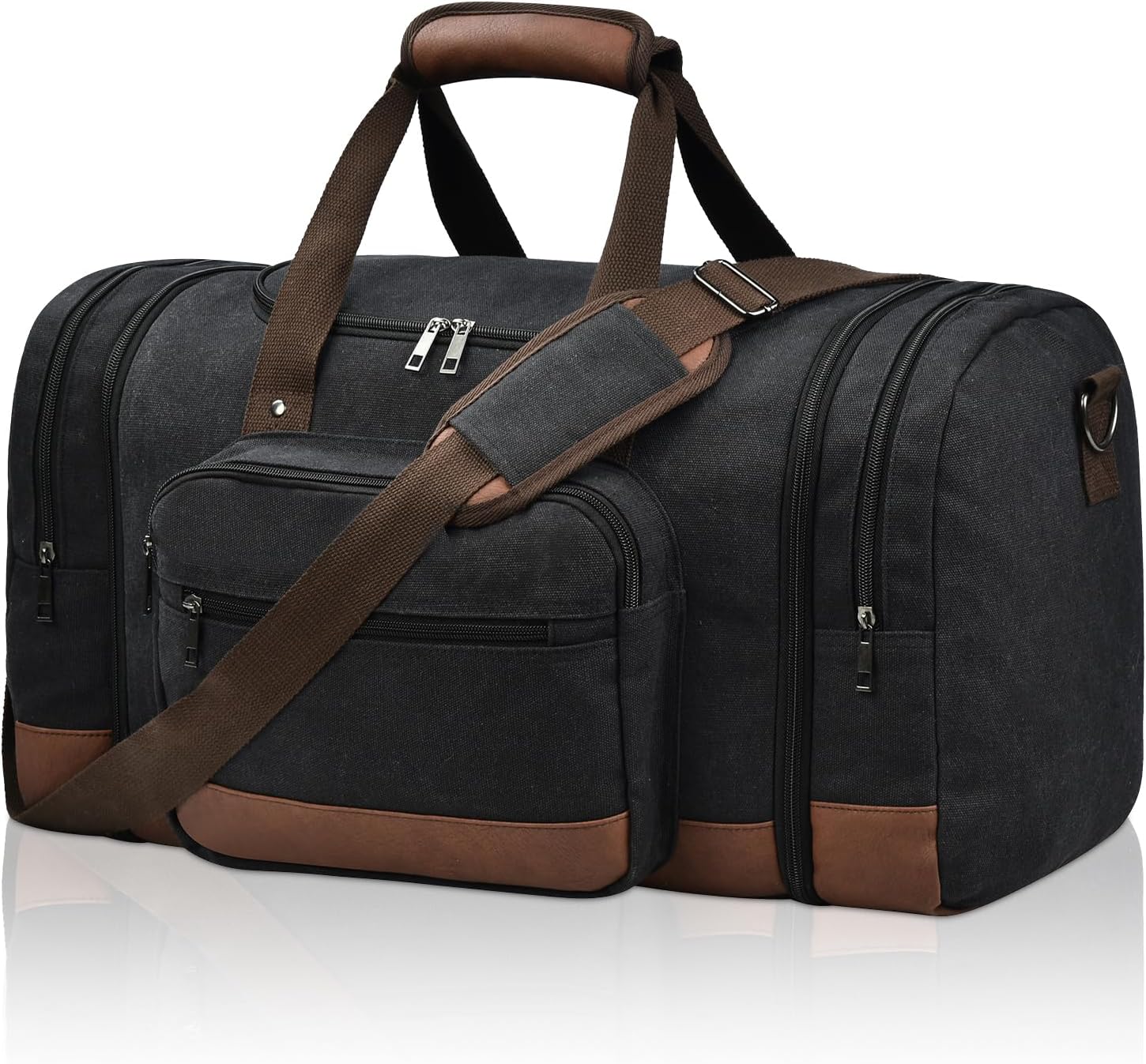Litvyak Duffle Bag for Travel, 50L Canvas Travel Duffel Bags Overnight Weekend Gym Carry On Luggage