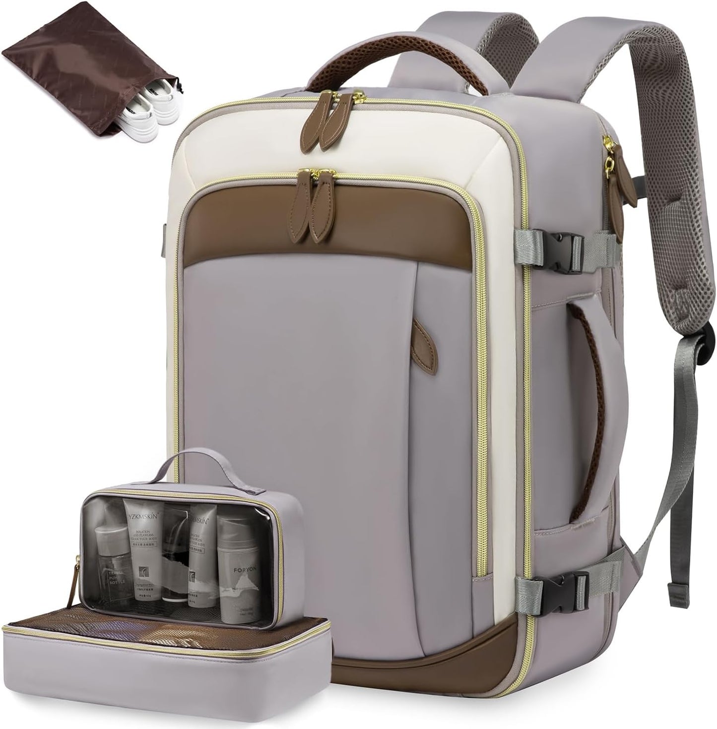 LOVEVOOK Travel Backpack for Women, 40L Carry On Backpack with 3 Packing Cubes,TSA Personal Item