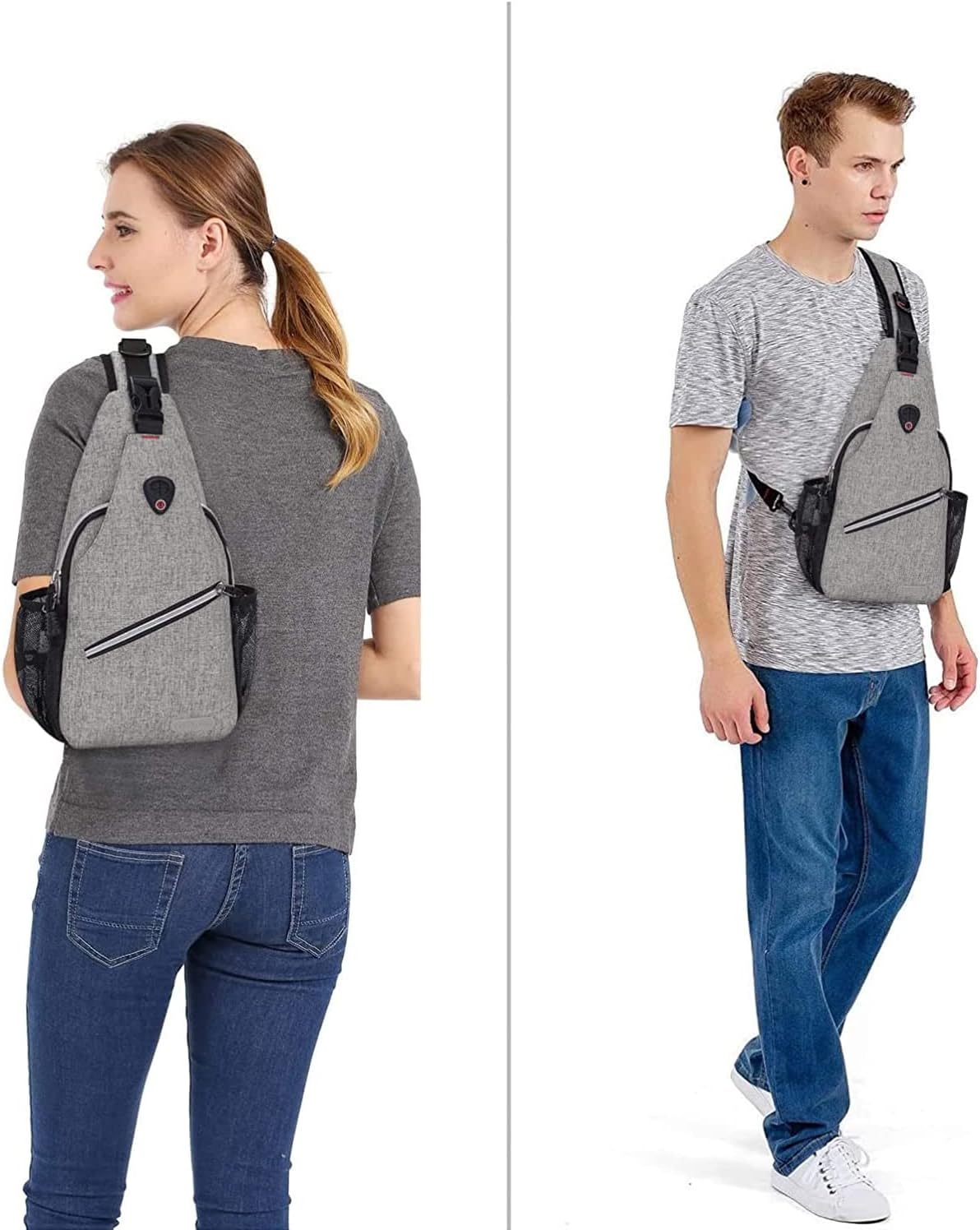 MOSISO Mini Sling Backpack,Small Hiking Daypack Travel Outdoor Casual Sports Bag, Gray
