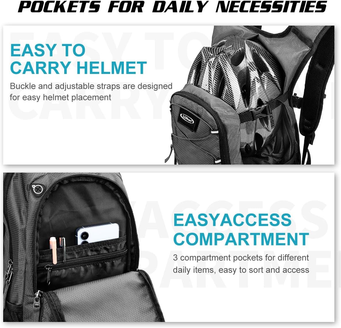 Hydration Backpack with 3L Water Bladder, Insulated Running Hydration Pack Hydropack, Lightweight