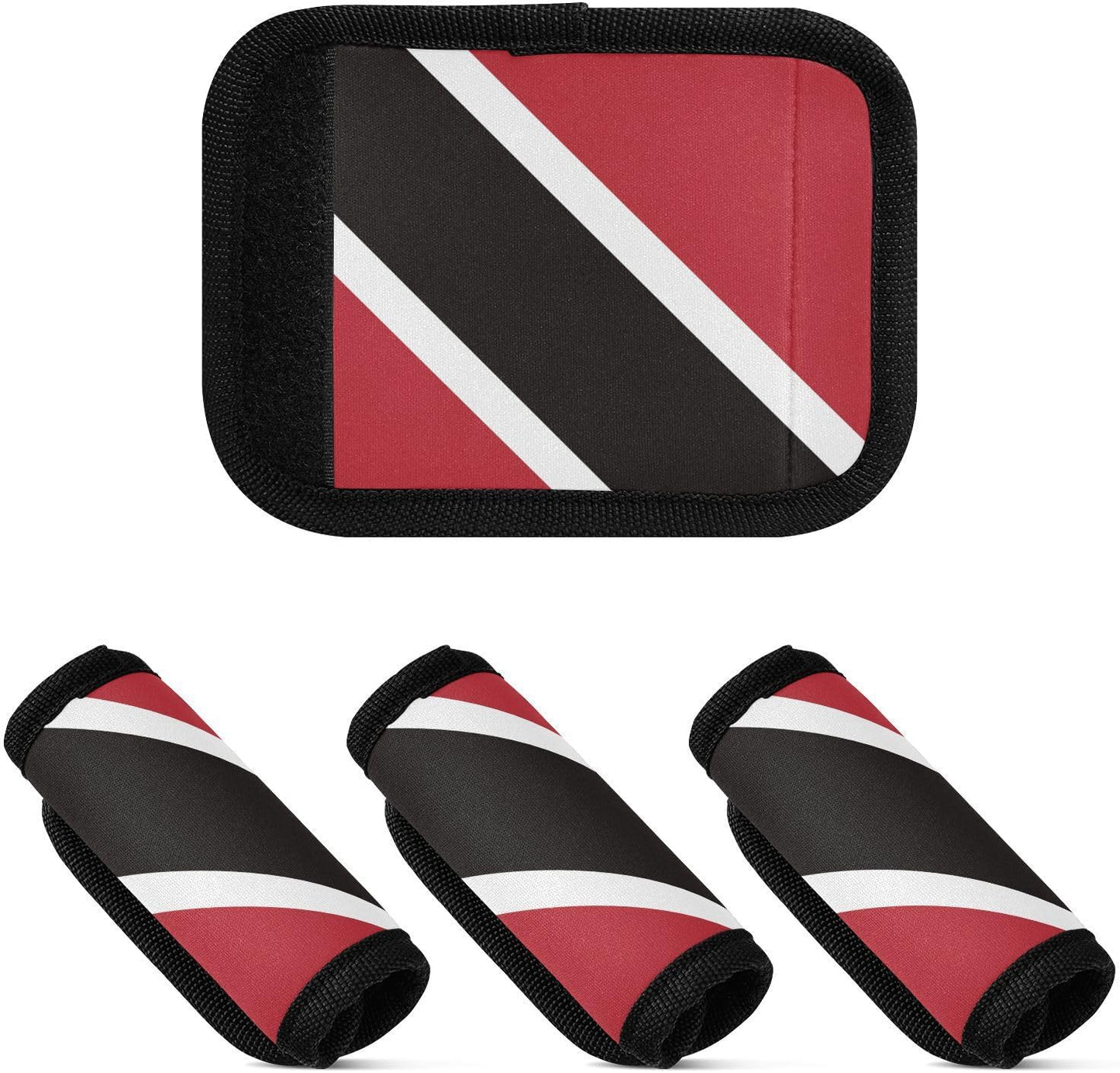 Trinidad and Tobago Flag 2 Pack Luggage Handle Wrap for Suitcase Luggage Identifier Travel Tags Handle Protection Sleeve Cover