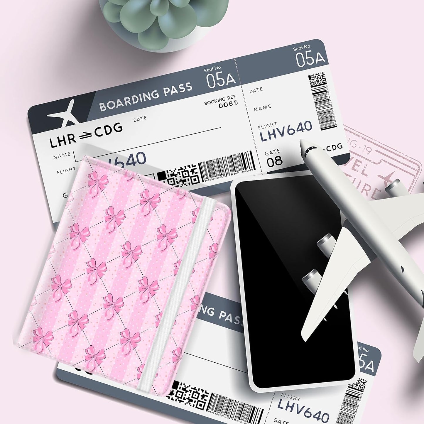 Passport Holder for Travel, Cute Passport Cover for Women Men, Waterproof PU Leather Rfid Blocking Passport Wallet with Credit Card Case for Travel Family, Boys Girls Travel Essentials