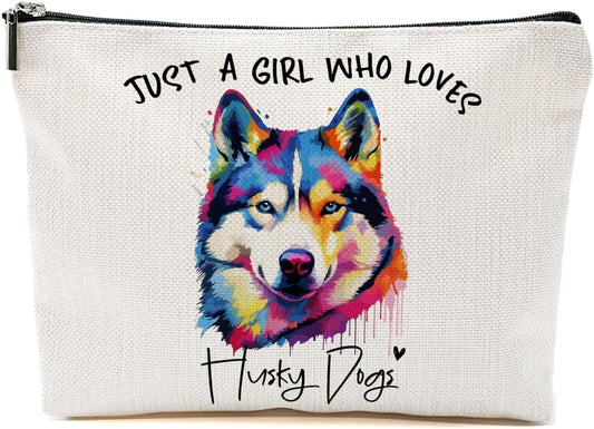 Husky Gifts Makeup Bag Husky Lovers Cosmetic Bag Travel Organizer Bags Makeup Pouch, Christmas Birthday Friendship Animal Lovers Gifts for Women Girls Sisters