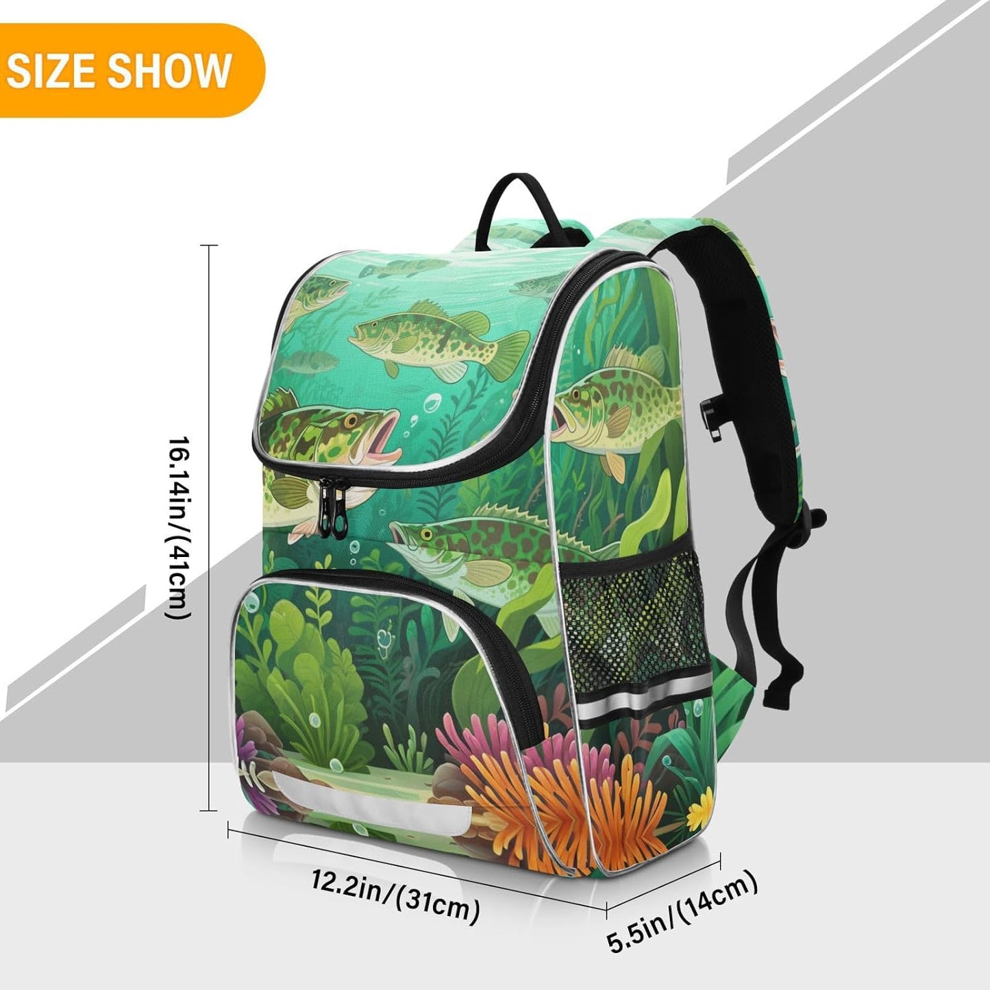 Camo Fishing Fish Cute Backpack For Girls Kids Backpack Boys Teen School Bag Bookbag Travel Daypacks