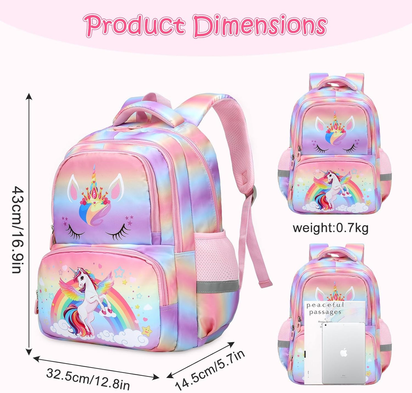 Kids Backpack for Boys Girls Children Bookbags for Preschool Elementary Middle School Lightweight Teen School Bags Backpacks