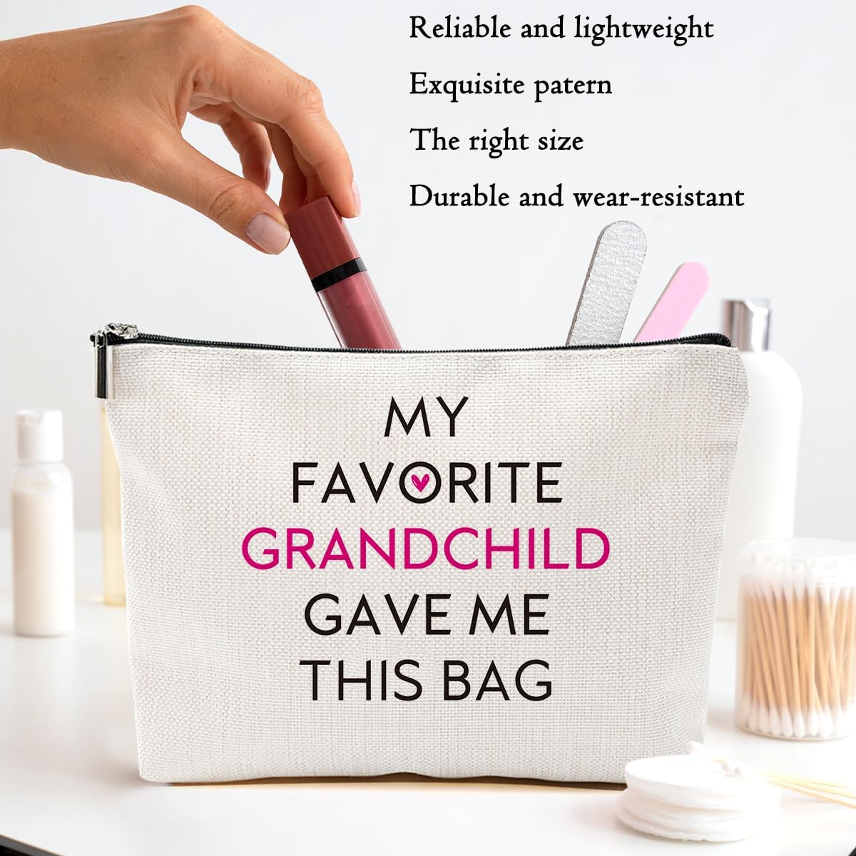 Gifts for Grandma Makeup Bag, Funny Cosmetic Bag Grandmother Gifts for Granny Nana Gigi Appreciation Grandma Gift, Mothers Day Christmas Birthday Gift, Makeup Pouch Toiletry Zipper Bags Organizer