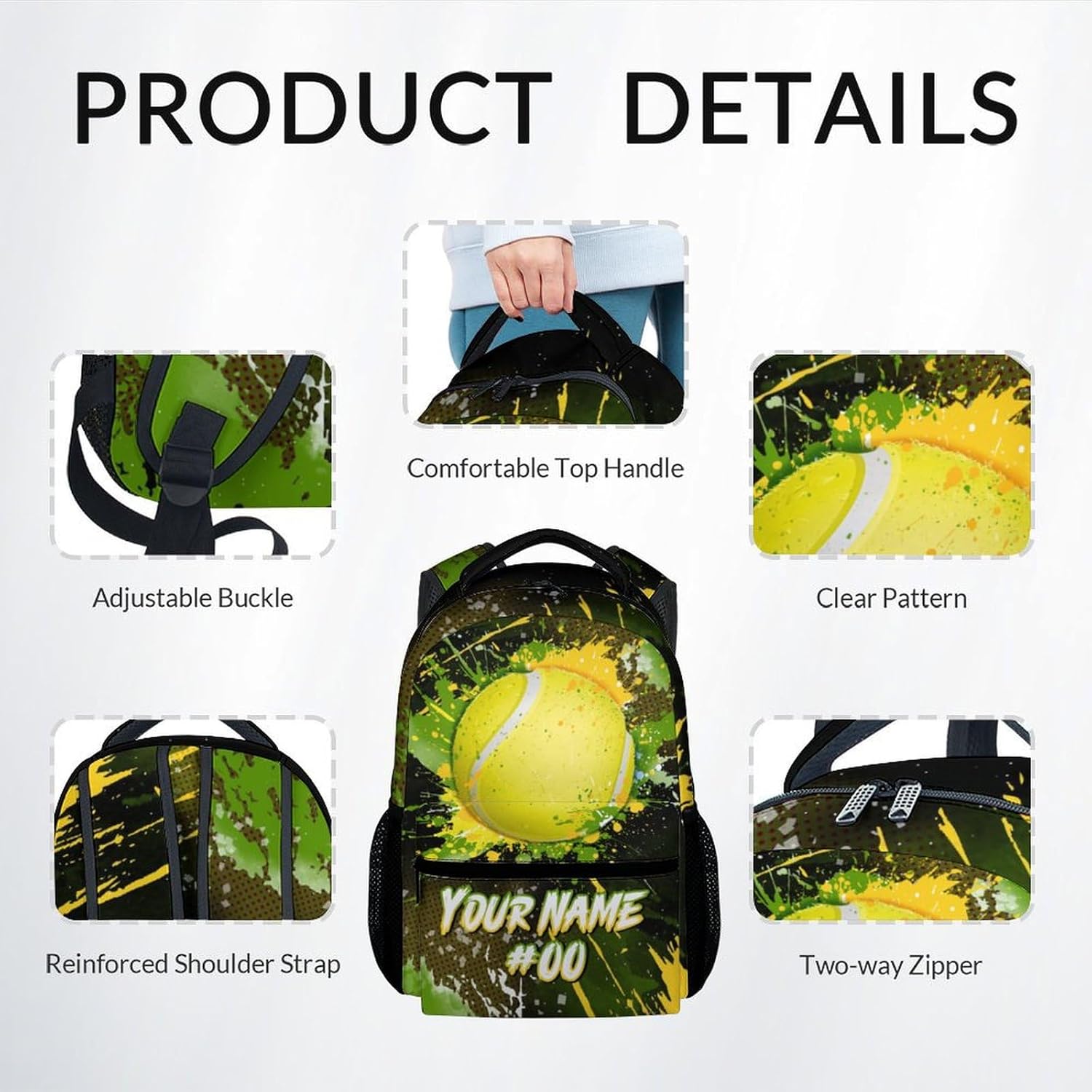 COZYAURA Bookbag for Kids - Personalized Tennis Backpacks Set for Boys Girls - Kids School Backpack
