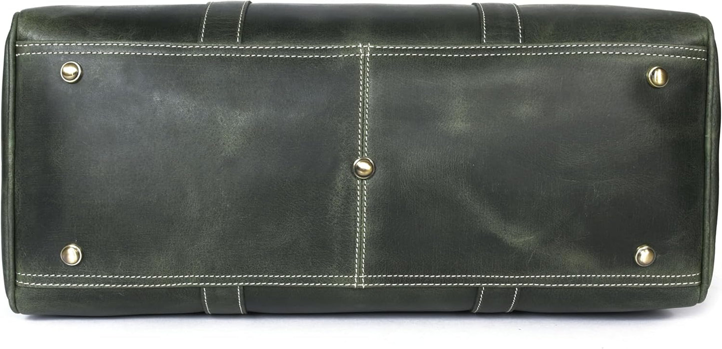 Leather Duffel Bag for Men & Women Travel, Weekend, Overnight, Gym Bag