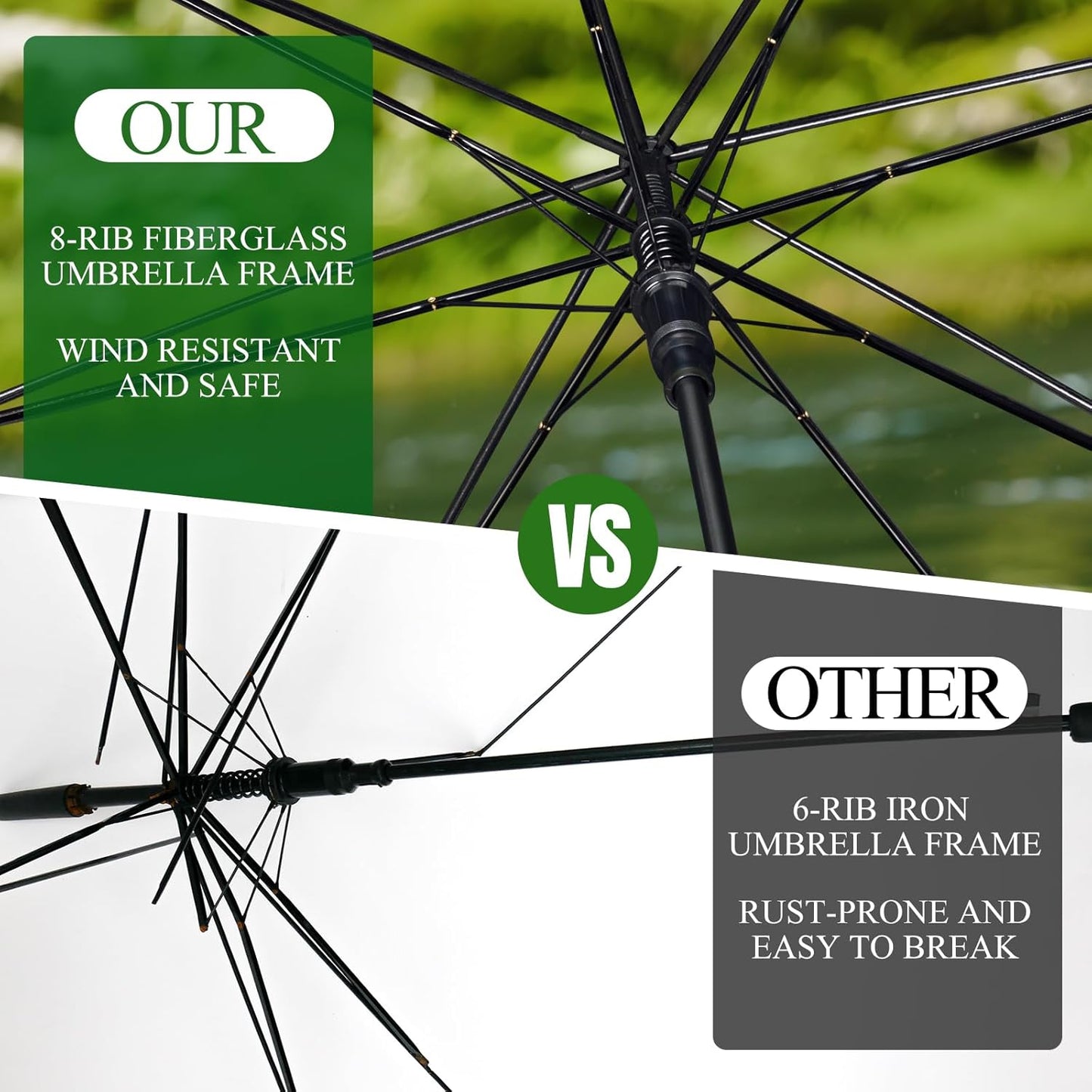 8 Pack Wedding Umbrella Bulk, Windproof Large Rain Umbrella, Strong Fiberglass Frame, Auto Open Wedding Umbrellas for Guests Bride Groom Photography Friend Gift