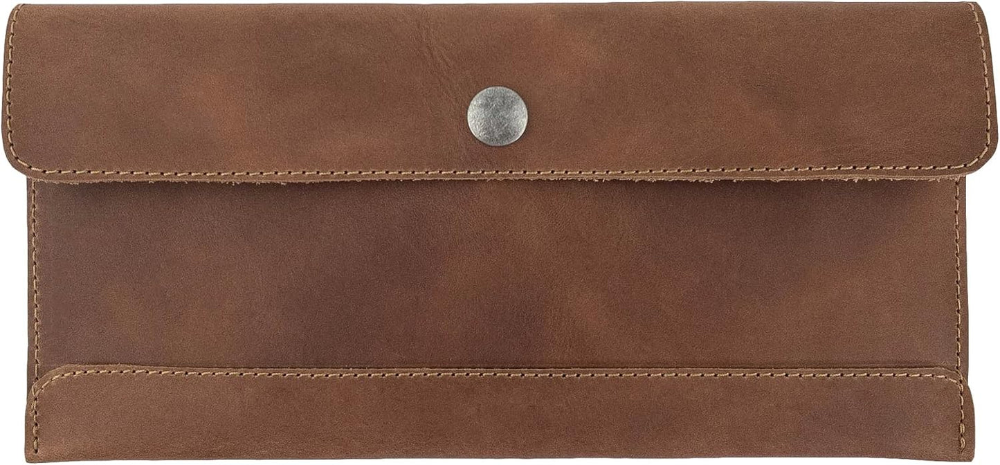 Hide & Drink, Rectangular Travel Wallet, Money Holder, Travel Accessory, Vintage Style Money Pouch, Full Grain Leather, Handmade, Single Malt Mahogany