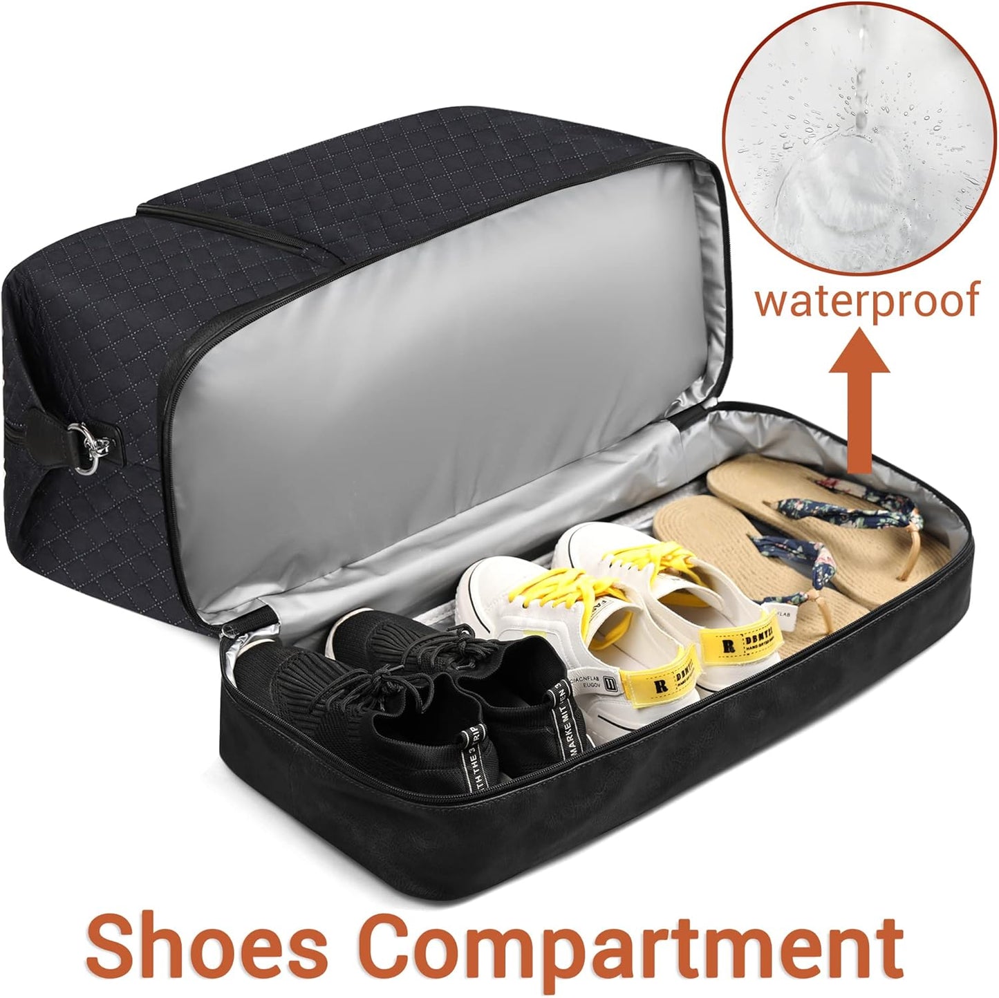 Travel Weekender Bag for Women, Overnight Bag with Shoe Compartment Oversized Travel Duffel Bag Carry On Tote 21"